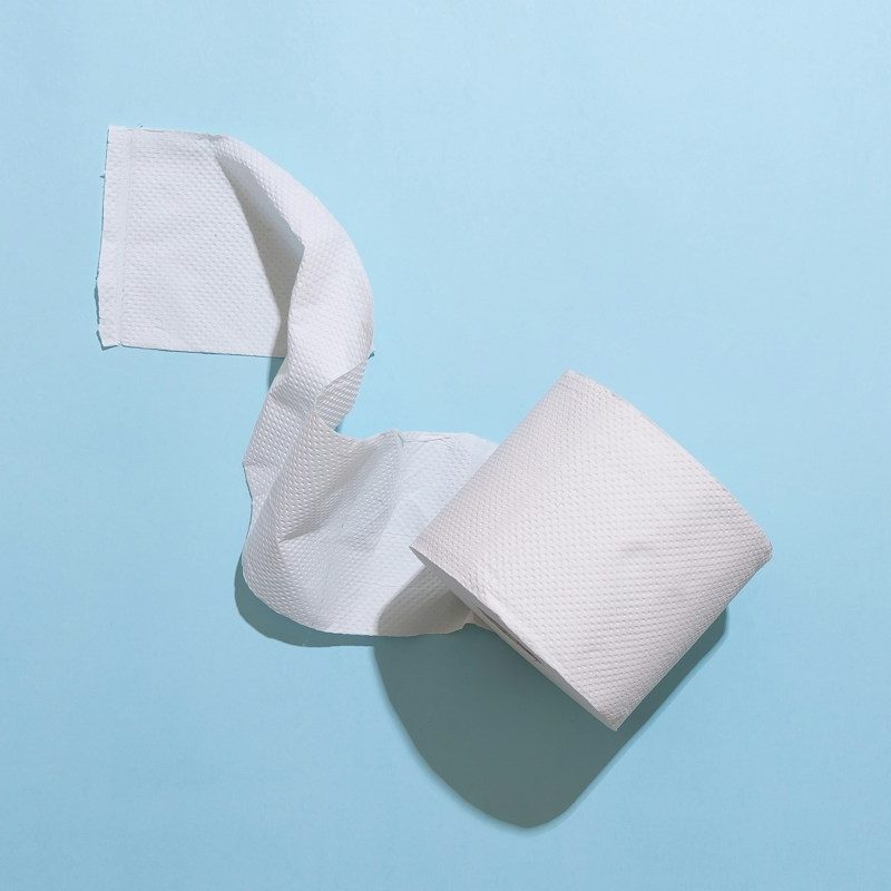 Roll of bathroom tissue